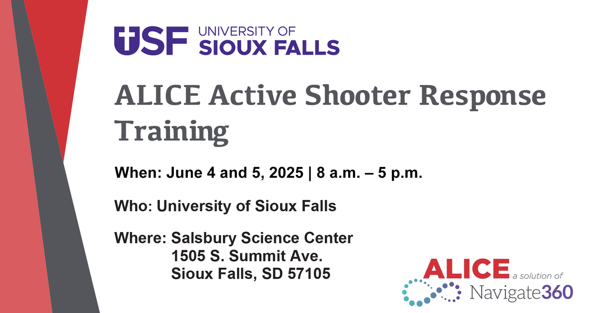 ALICE Active Shooter Response… | University of Sioux Falls